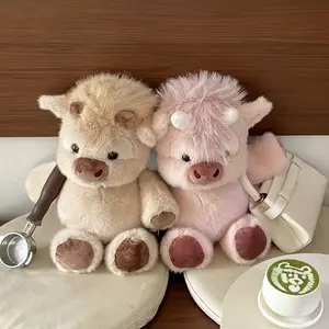 Highland Cows Cuddly Stuffed Animal Scottish Highland Cows Plush Toy Cute Farm Plushie Christmas Birthday Present for Adults Boys Girls