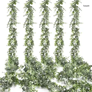 Artificial Eucalyptus Garland, Fake Eucalyptus Greenery Garland Faux Hanging Plants Artificial Vines, 5.7 Decorative Garlands for Decoration Backdrop Arch Wall Table Artificial Greenery Party Outdoor Festival Decor Artificial Greenery Faux Hanging Plants