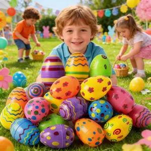 20pcs Plastic Easter Eggs Assorted Printed Fillable EmptyEggs Bulks, Bright Colorful for Easter Theme Party EasterBasket Stuffers Fillers Surprise Eggs ,Great to fill them withsurprise toys or gifts as Easter Party Favor