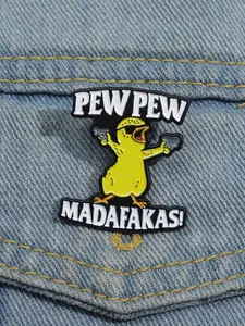 Letter & Cartoon Duck Design Brooch Clip, Fashion Alloy Clothing Accessories for Men & Women, Suitable for Daily Wear