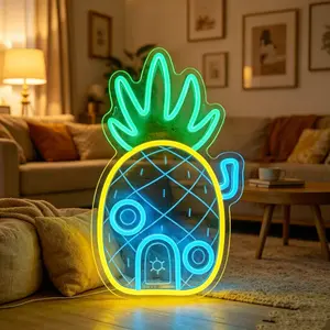 Pineapple House Neon Sign Dimmable Under Sea Pineapple LED Neon Signs for Wall Decor,Ocean Theme Neon Lights Signs for Kids Room Bedroom Decorations Gifts for Kids