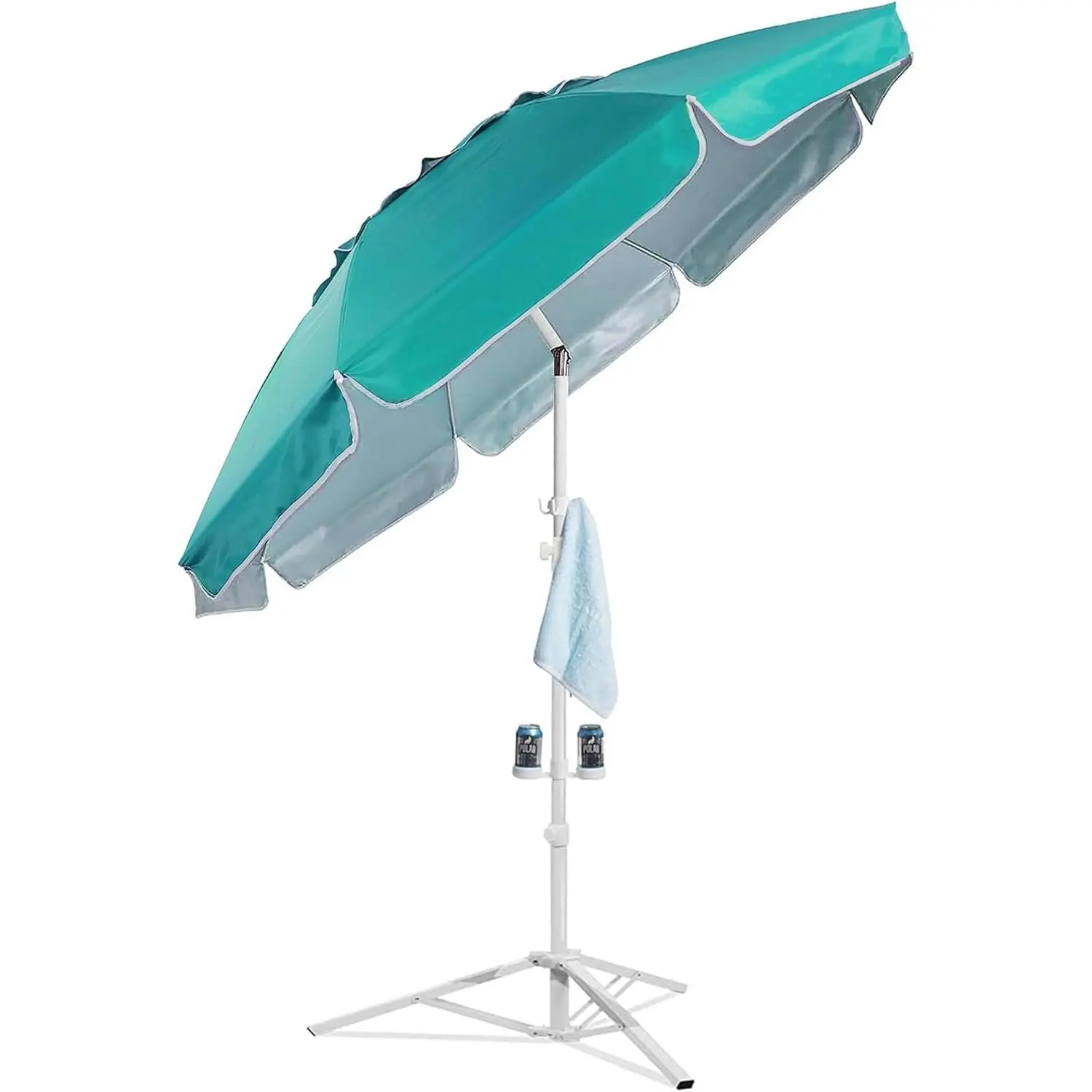 Shade Umbrella,  Portable Umbrella with Stand, 6.5ft Lightweight Free Standing Canopy for Sporting , Adjustable  Sun Protection and Easy to Carry, Turquoise