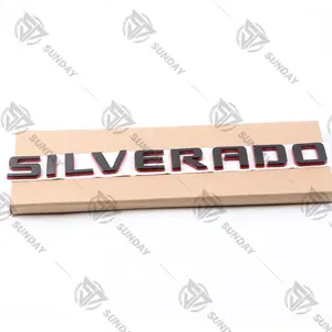 2007-2018 For Silverado 1500 Tailgate Door Emblem Letter Black Red Double Layer