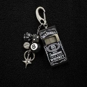 Handmade Dice String Keychain Charm - American Street Style Fashion Accessory, Bag Charm, Ashtray Accessory