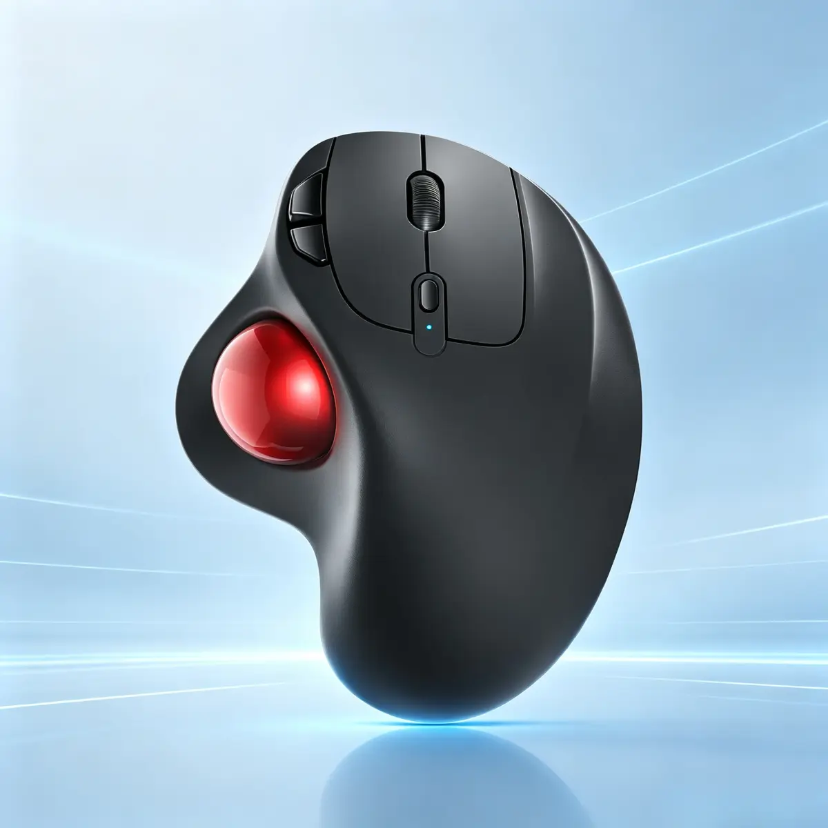 Wireless Trackball Mouse, Rechargeable Ergonomic Design, Easy Thumb Control, Precise & Smooth Tracking, 3 Device Connection (Bluetooth or USB Receiver), Compatible with PC, Laptop, Mac, Windows