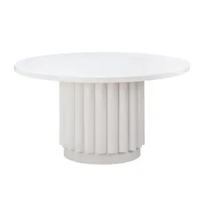 Tulip Modern Round Dining Table with Fluted Drum Base