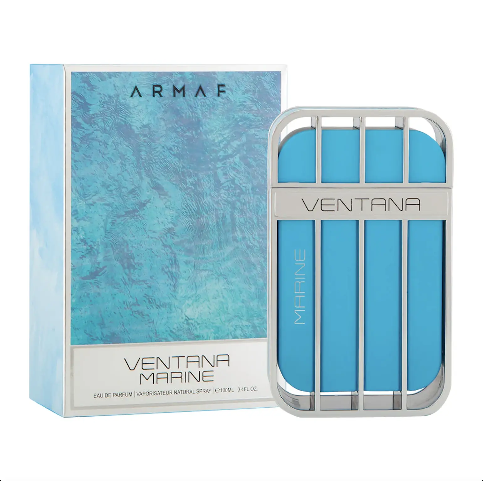 Armaf Ventana Marine EDP Spray Fragrance for Men - 3.4 Oz, Fresh Aquatic Scent, Chinese Black Tea Note, Single Item