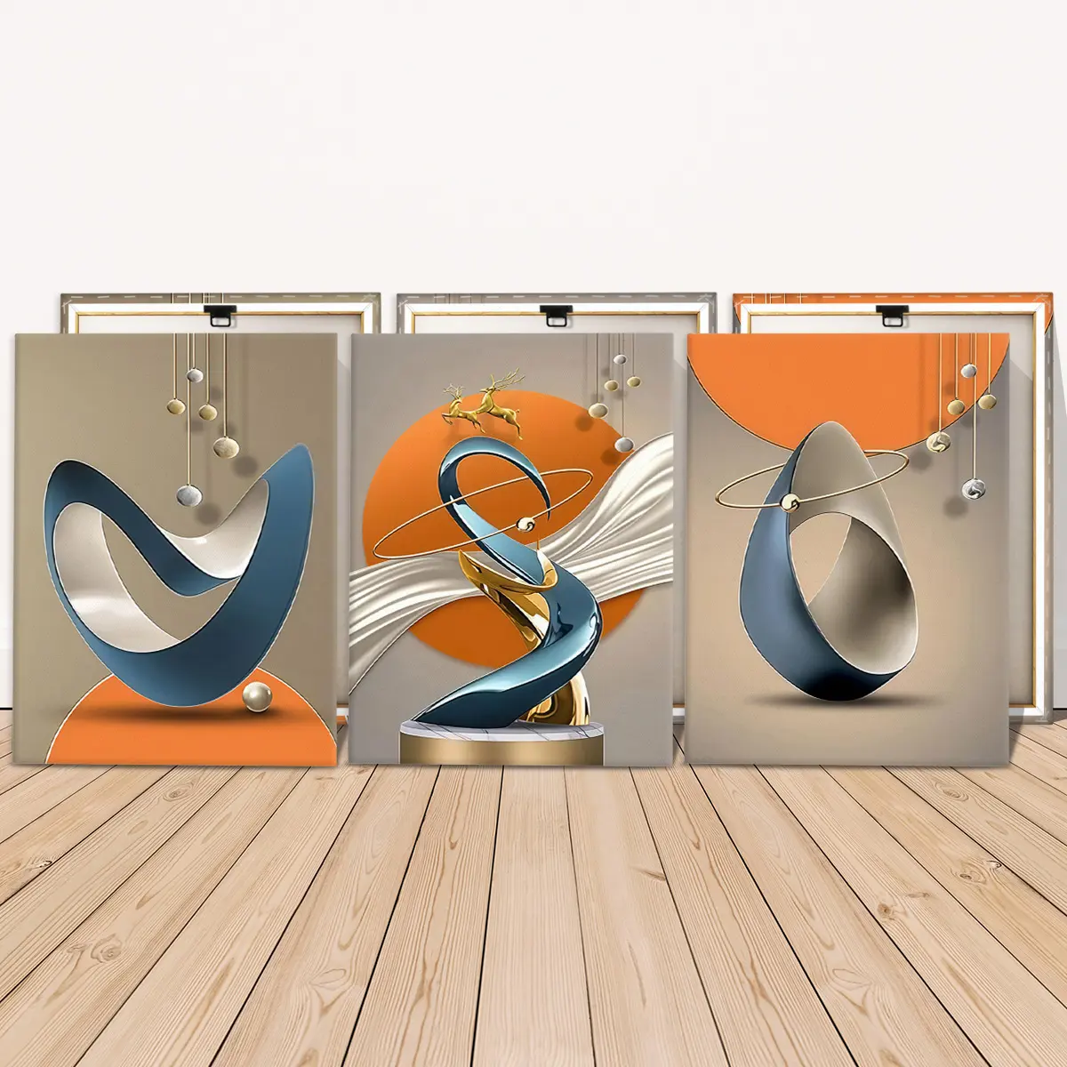 3-Piece Modern Abstract Geometric Art Canvas Prints with Solid Wood Frames, High-Definition Waterproof Wall Art for Living Room and Hallway, Modern Home Decor #TOP PICKS 3-Piece Modern Abstract Geometric Art Canvas Prints with Solid Wood Frames, High-Definition Waterproof Wall Art for Living Room and Hallway, Modern Home Decor #TOP PICKS