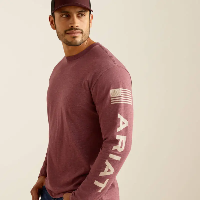 Ariat Elevated V2 Long Sleeve T-Shirt - Burgundy Heather