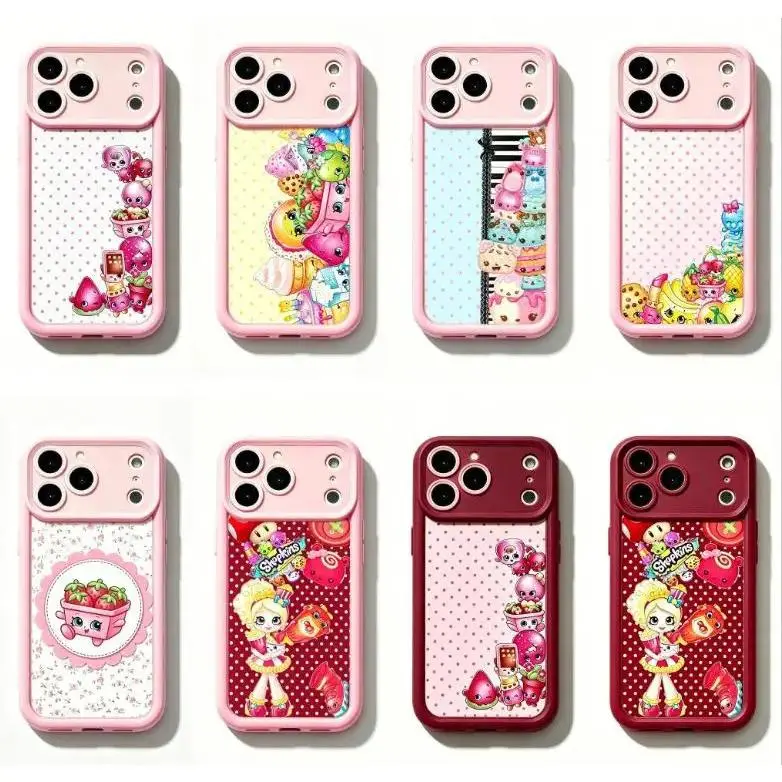 Shopkins Cartoon Print Mobile Phone Case - Sky Ladder Layered Material with Layered Look, Cute Accessories for Multi-Model iPhone 11-17 Pro Max/Plus & Samsung Galaxy S23-25, Protection Accessory