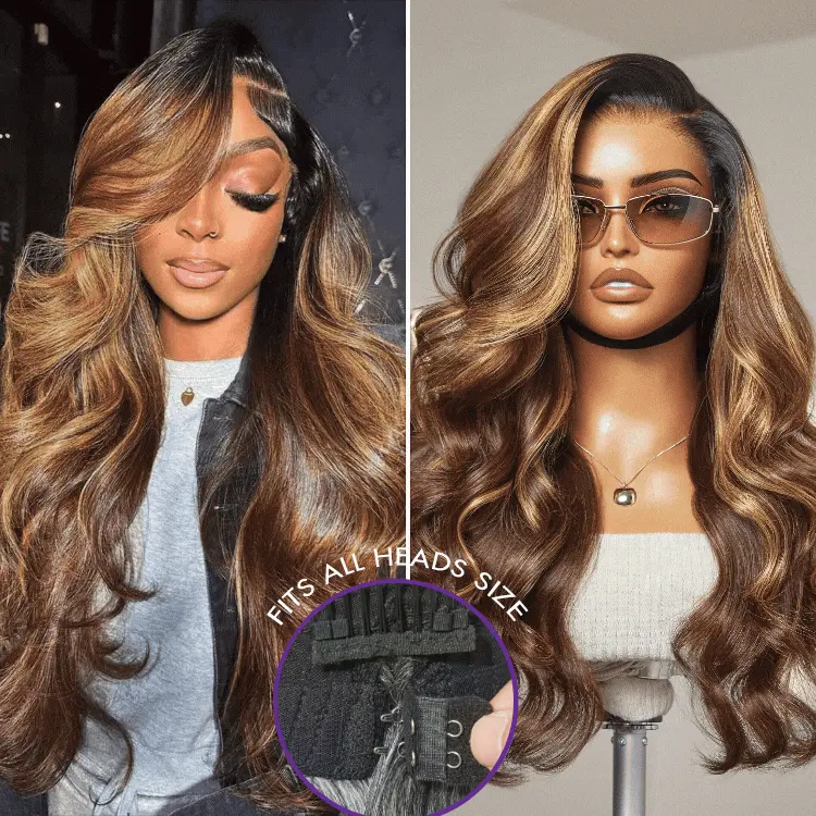 Luvme All-Day Comfort™ Wig Blonde Ombre Highlight Loose Body Wave Glueless 7x6 Closure HD Lace Wig Pre-Cut Lace Wig
