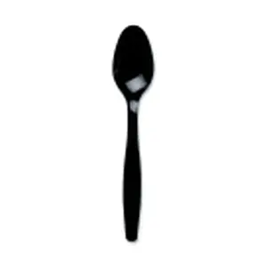 Dixie Foods Disposable Tableware Spoons - Black Plastic Spoon Shape Utensils, Durable Heavyweight Shatter-Resistant Cutlery, 1000-Pack, Plastic Spoons