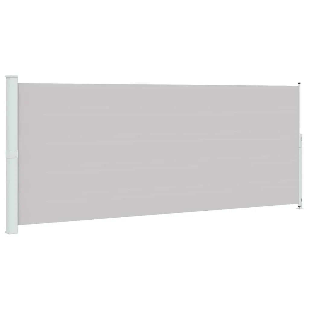vidaXL Patio Retractable Side Awning Patio Retractable Side Screen Awning Outdoor Sun Shade Wind Screen Privacy Divider for Garden 78.7"x196.9" Gray 313419