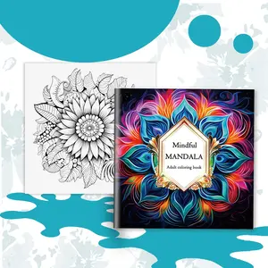 Mysterious Mandala Themed Coloring Painting, Has Beautifully Designed Patterns That Help Reduce Stress, Soothe Emotions and Focus, Mandala Coloring Book