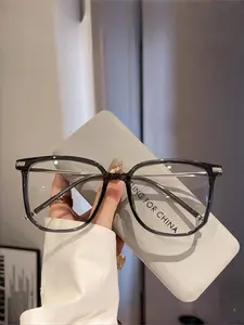 Fashion Vintage Tr Square Glasses, High-Quality Metal Frame, Unisex Casual Daily Wear, Simple Versatile Decoration Eyewear, Square Frames, Trendy Vintage Eyeglasses, Stylish Trendy Eyewear