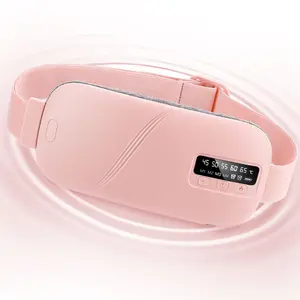 Menstrual Heating Pad Smart Uterus Warmer Belt, Cordless Heating Pad, Electric Waist Belt, Waist Vibrating Abdominal Massager with 5 Heat Levels and 4 Massage Modes
