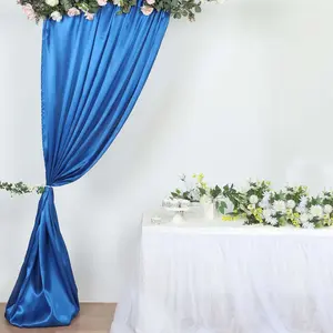 Royal Blue Satin Backdrop Drape Curtain, Photo Booth Event Divider Panel - 8ftx10ft