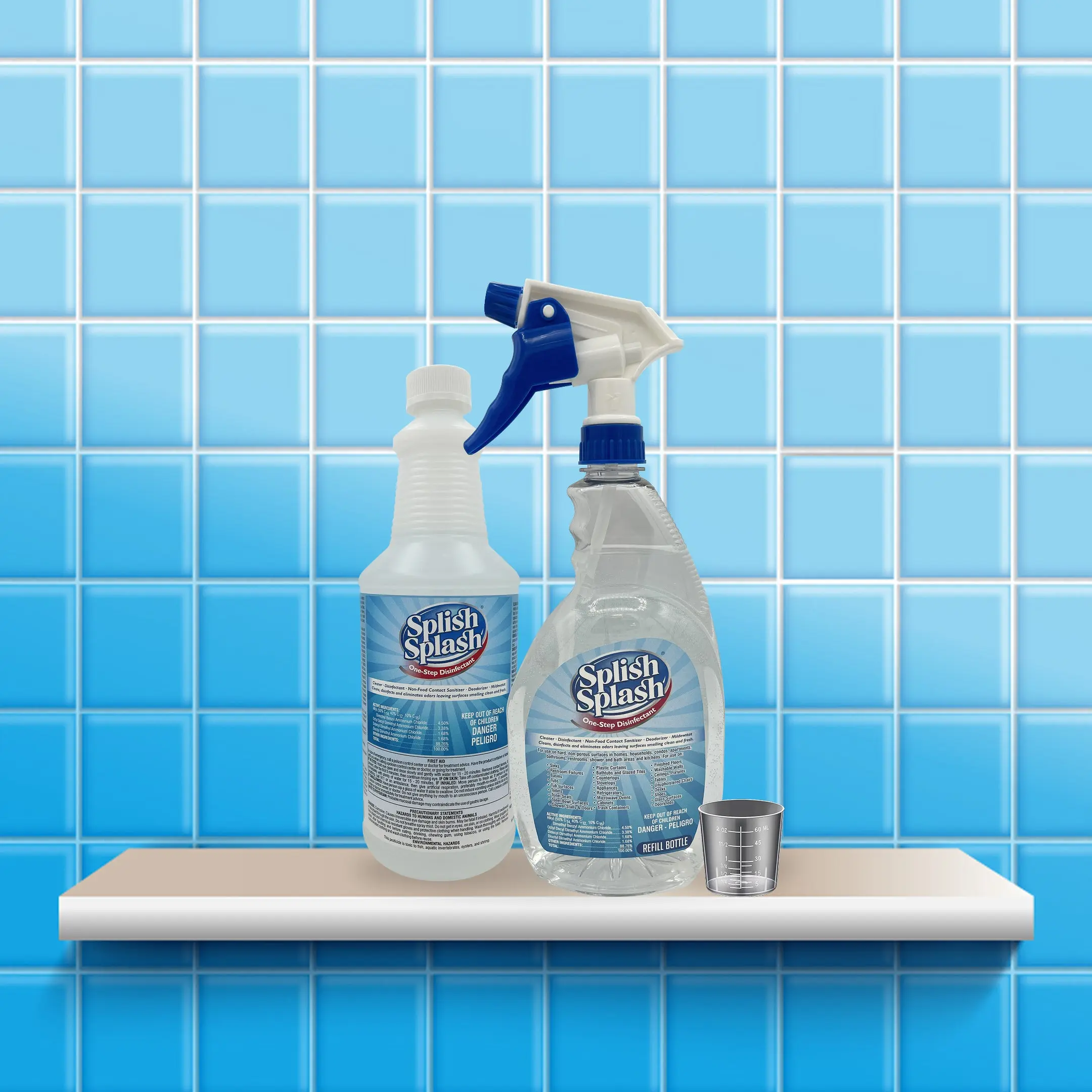 Splish Splash 1-Step Disinfectant Household Starter Kit, Home Care Cleaning Supply for Daily Use