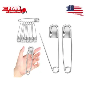 Jumbo Safety Pins 7P, 5 Inch Extra Large Heavy Duty, Stainless Steel Silver