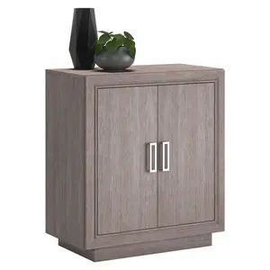 Hayes Garden Storage Cabinet Modern Gray Finish Adjustable Shelves & Hidden Storage for Entryways Offices Kitchens