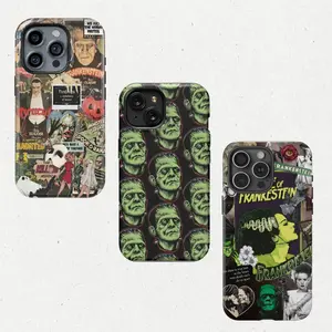 Frankenstein Phone Case, Colorful Classic Monsters Design with Dracula for Phone 16–11 – Horror Goth Occult Aesthetic Gift Idea 2025
