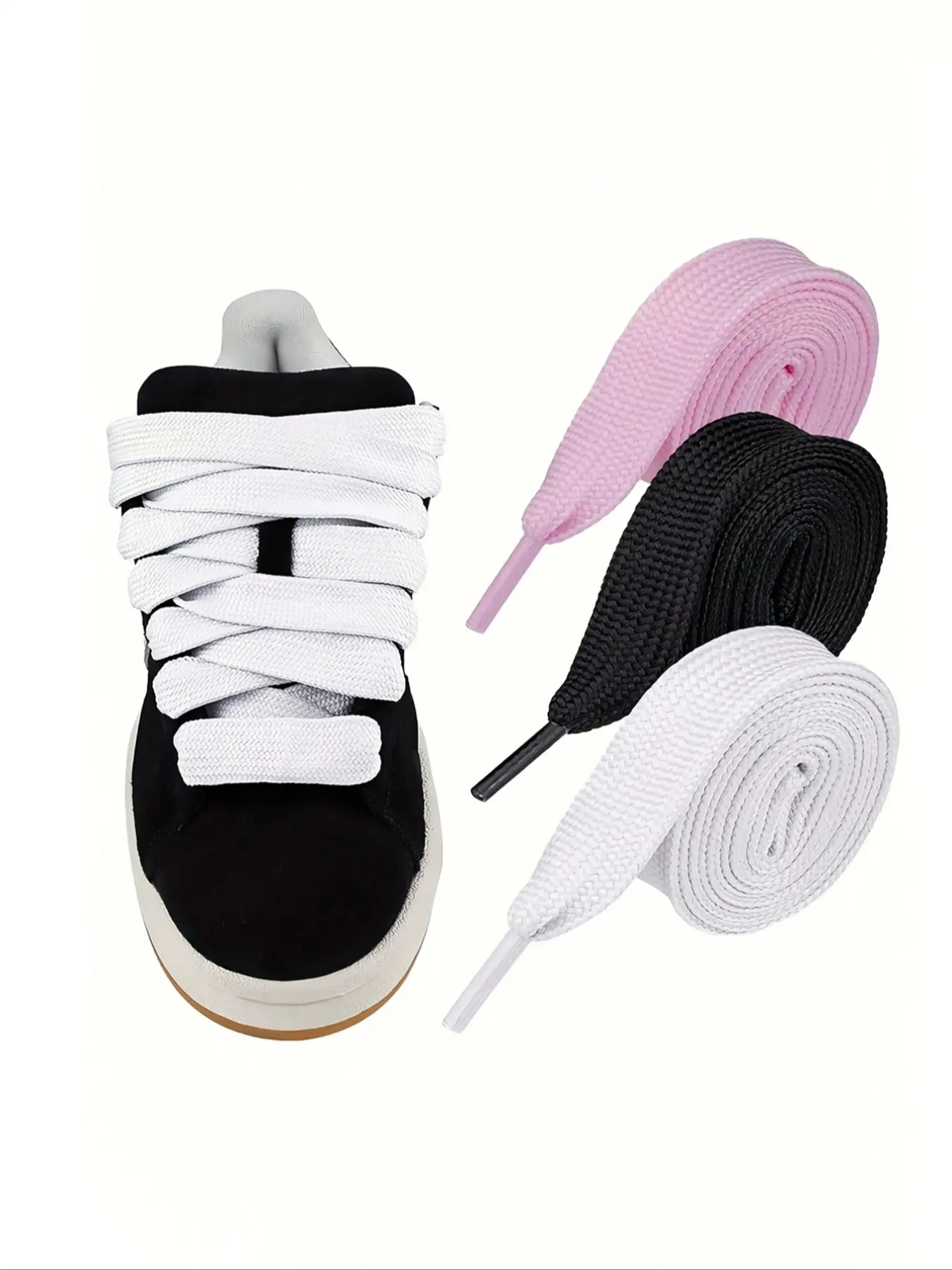 Solid Color Braided Ladder Laces Shoelaces, Shoe Strings, Casual Simple Footwear Lace Shoes Accessories for Women & Men, Shoes Accessories for Daily Use