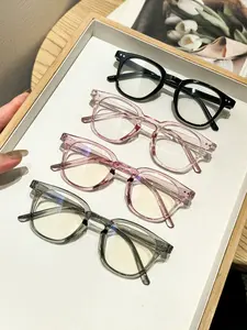 Unisex Casual Round Frame Glasses, Transparent Lenses for Work & Daily Wear, Trendy Fashion Eyewear for All Seasons