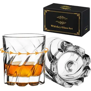 Spinning  Glasses Set of 2, Rotatable Old Fashioned Glassware, //Rock Glasses for Bar, Party and ,   for Men