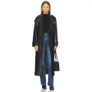 Bardot Reilia Vegan Leather Coat in Black