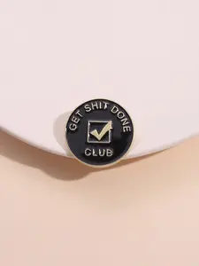 Letter Pattern Brooch Pin, Round Shaped Clothes Brooch, Fashion Accessories for Men & Women for Daily Clothing Decor, Trendy All-match, Exquisite & Vintage Brooch for Birthday Gift, Alloy Brooch Pin