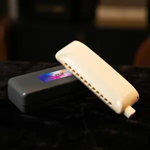 KONGSHENG KB-12 Chromatic Harmonica - Matte Ivory Finish, 5s Quick Clean Function, Suitable for Professional Musicians and Beginners