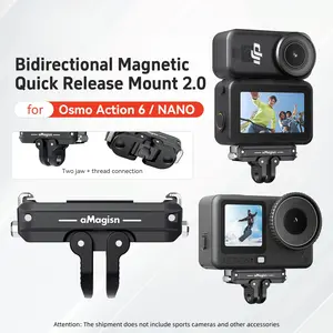 Dual Magnetic Quick-Release Mount Adapter for Osmo Action 6/nano, Compatible with Dual-Mount Design, Durable & Secure Attachment Solution, Action Camera