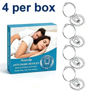Anti Snoring Devices (4 Pack), Adjustable Silicone Snoring Relief Solution, Anti Snoring Nose Clip, Effectively Relieve Snoring, Stop Snoring for Men and Women, Clear