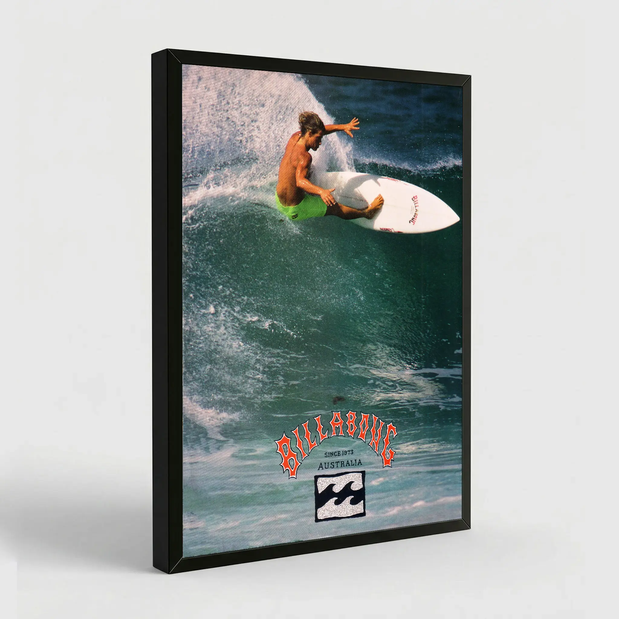 Haokelai 1990 BILLABONG Surfing Canvas Art Poster Eco-Friendly Fade-Resistant Waterproof Wall Decor for Living Room & Bedroom