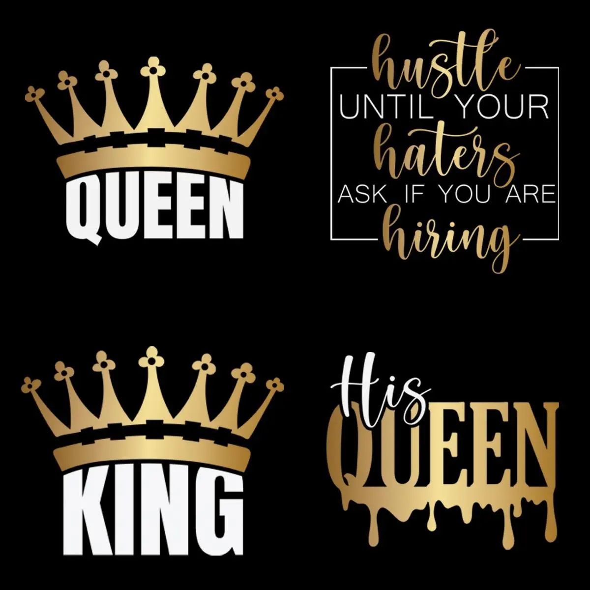 6pcs Crown Letter Pattern Heat Transfer Sticker For Clothes, Heat Press Sticker, Heat Transfer Vinyl, DIY Decoration Thermal Sticker For T-shirt, Hoodie, Jacket, Jeans, Bags, Vests, Hats And Backpack