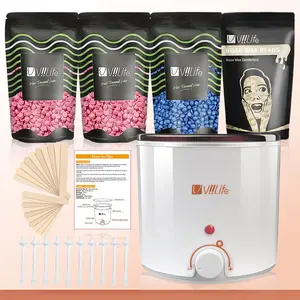 Viilife Hair Removal Kit, Portable Heating Wax Warmer Set, Pain-Free Full Body Use, Quick Heat-Up, Suitable for Home Care, Wax Warmer Machine, Waxing Kit Set