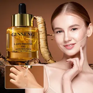 Ginseng Panax Ginseng Root Lady Photon Facial Care Oil, Daily Moisturizing Hydrate Facial Essence Oil for Improving Skin Elasticity, Hydrating Facial Skin Care Products