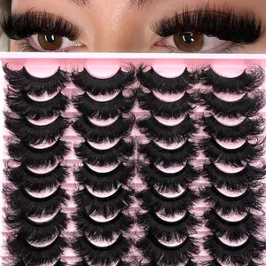 20 Pairs Reusable Russian Dense False Eyelashes, Multi-Layer Curl Soft Fluffy Dramatic Fox Lashes, 3D Crafted, Perfect for Parties, Cosmetic