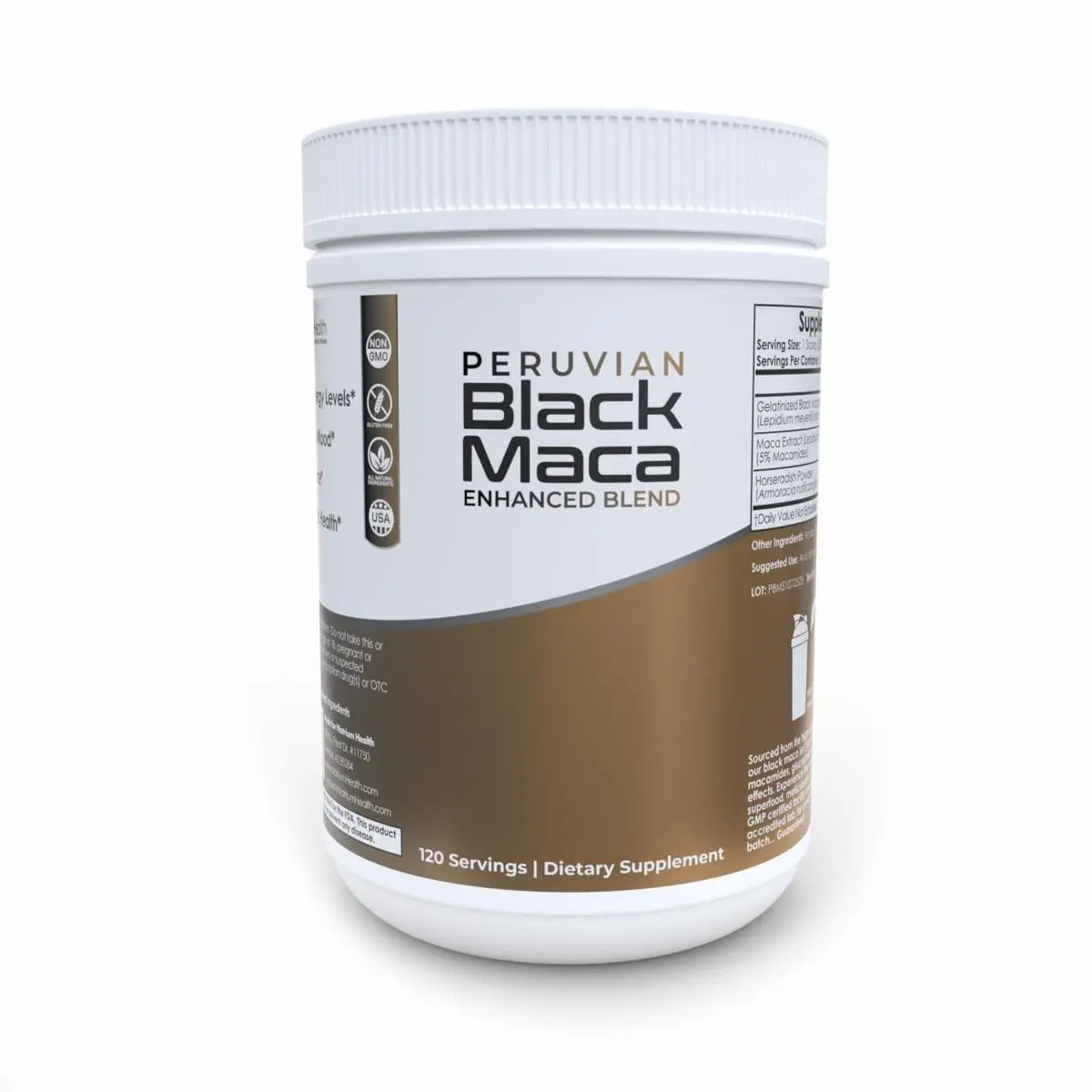 Peruvian Black Maca Enhanced Blend | Gelatinized Powder | Daily Energy & Focus Support Supplement