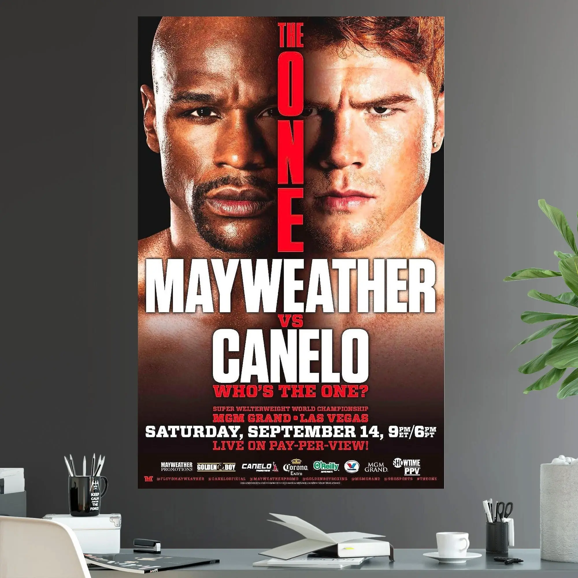 Floyd Mayweather Jr. Vs Canelo Alvarez Undisputed Middleweight World Championship Battle Fight POSTER UNFRAMED  Print The One iconic boxing