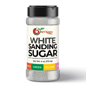 NY Spice Shop White Sanding Sugar - Sweet Colorful Edible Sprinkles for Cookies, Baking, Ice Cream, Desserts & Crunchy Toppings - Bake