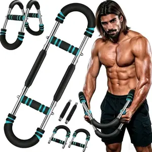 Adjustable Power Twister Bar Arm Trainer, Chest & Arm Strength Training Equipment for Men, Portable Upper Body Workout Tool for Home Gym Fitness Summervibes
