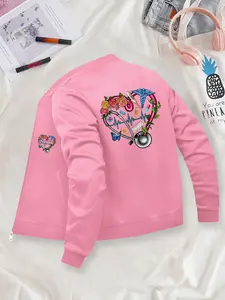 Medical Coat, Women's Printed Jacket, Fashionable Women's Jacket, Suitable for Casual and Formal Occasions, Durable and Multi-functional Design