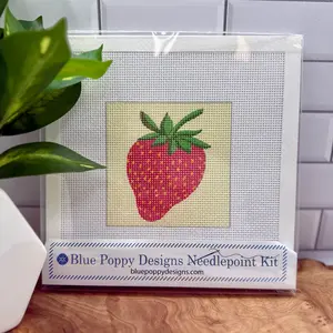 Strawberry Needlepoint Kit (on beige)
