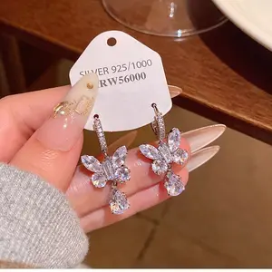 Super Sparkling Big Zircon Butterfly Earrings • Light Luxury Exquisite Micro Paved Ear Cuffs • Trendy Women's Jewelry