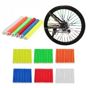 12Pcs/Set Bike Spoke Reflector Clip Tube Warning Strip Bicycle Accessories Motorcycle Wheel Rim Reflectors Decoration