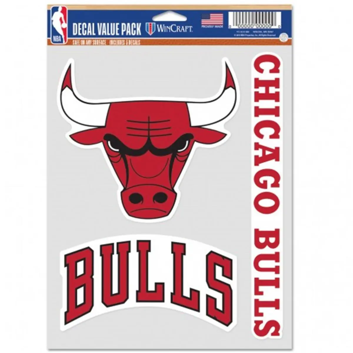 Wincraft NBA Chicago Bulls Team Logo Vinyl Decal Stickers - 3-Pack Multi-Use Sports Collectibles Fan Accessories