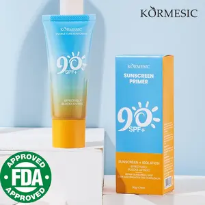 KORMESIC Sunscreen Primer SPF 90+: Dual-Tube Broad-Spectrum UVA/UVB Protection – Gentle Daily Lotion, Hydrating & Lightweight | Non-Greasy, Fast-Absorbing for Face & Body