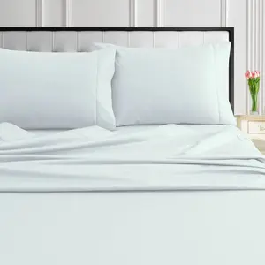 1000 Thread Count Egyptian Cotton Sateen Extra Deep Pocket Sheet Set White