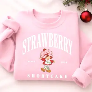 Strawberry Shortcake Very Berry Holiday T-Shirt Sweatshirt, Vintage Cute Cartoon Tee, Strawberry Girl Graphic, Gift For Her X6IF FQT